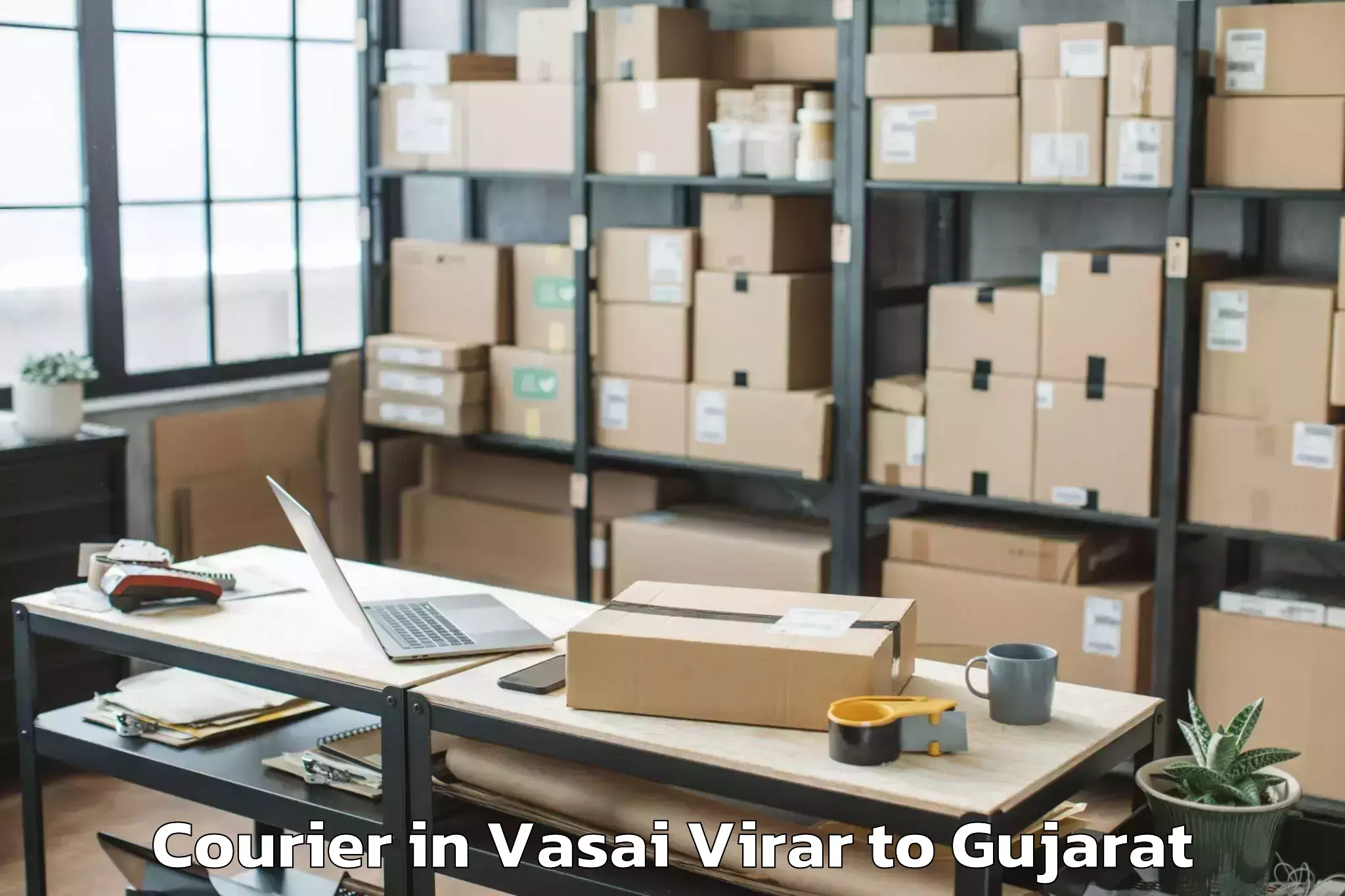 Hassle-Free Vasai Virar to Kadi Sarva Vishwavidyalaya Gan Courier